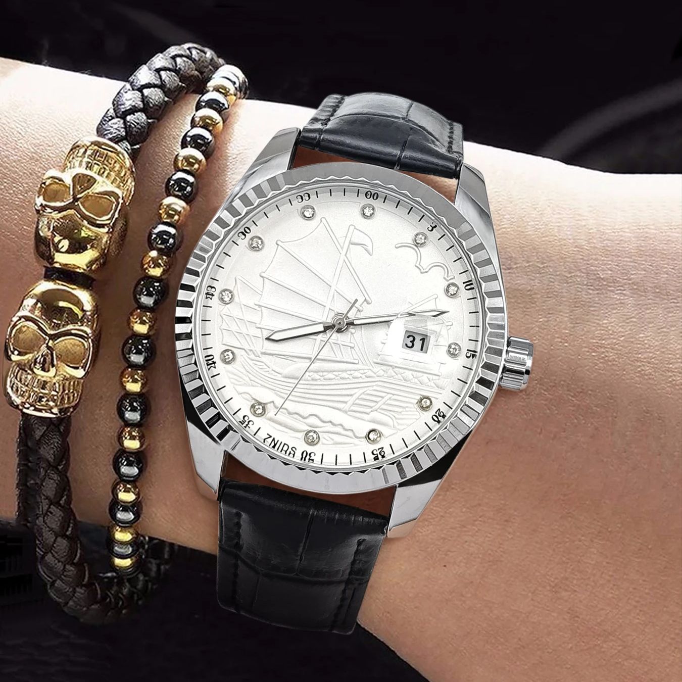 Smartwatch Watches Best Gift For Men - European and American Style Sailboat Series