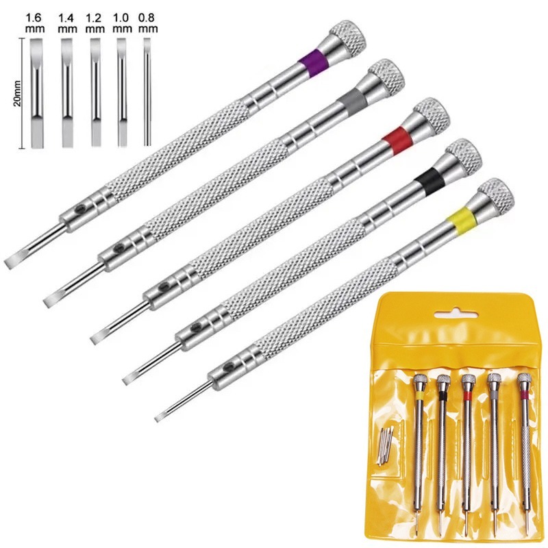 Watchmaker Screwdriver - 0.8-1.6mm Steel Screwdriver for Watch Repairing