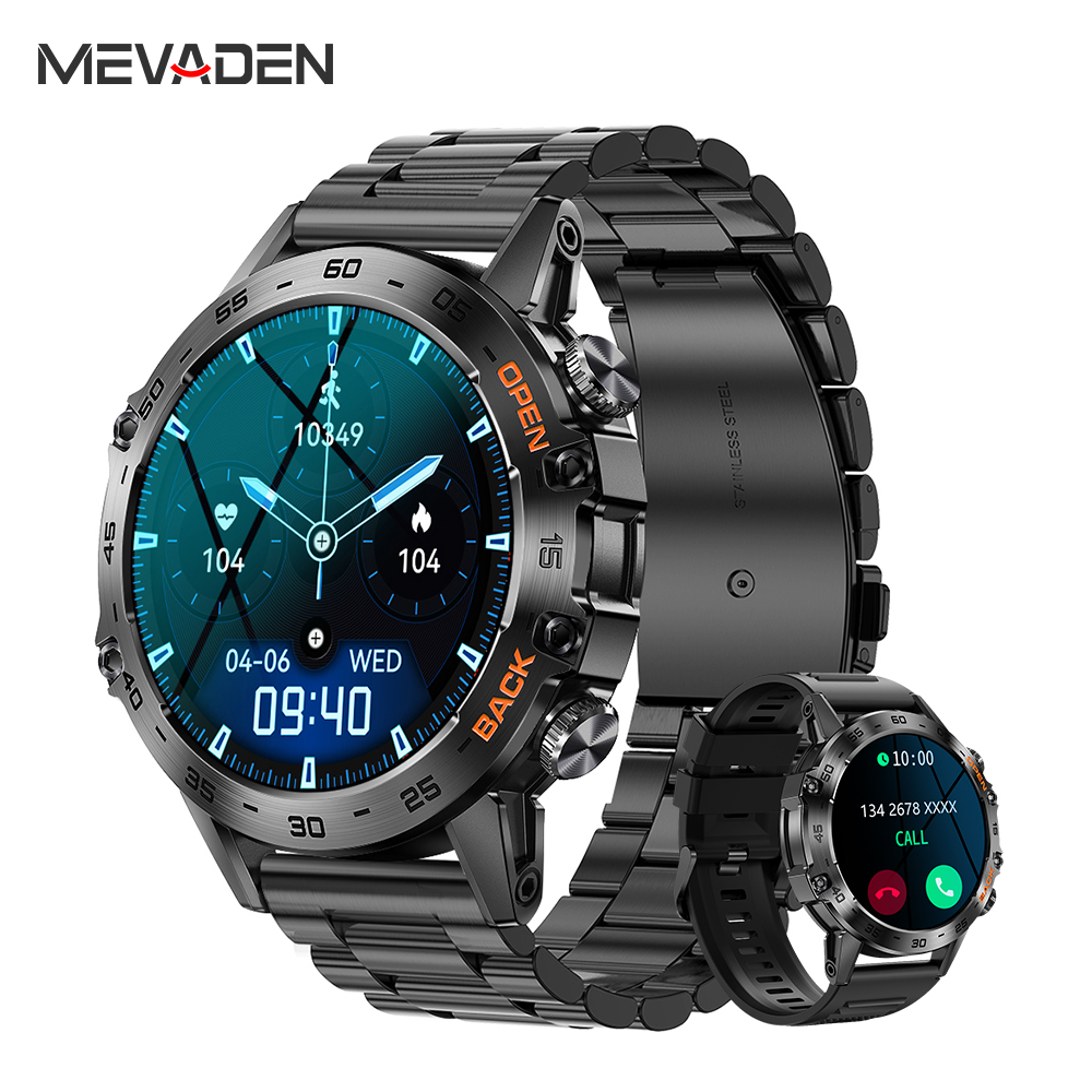 Smartwatch Health Watches For Men - MEVADEN Steel 1.39 inch Men Luxury