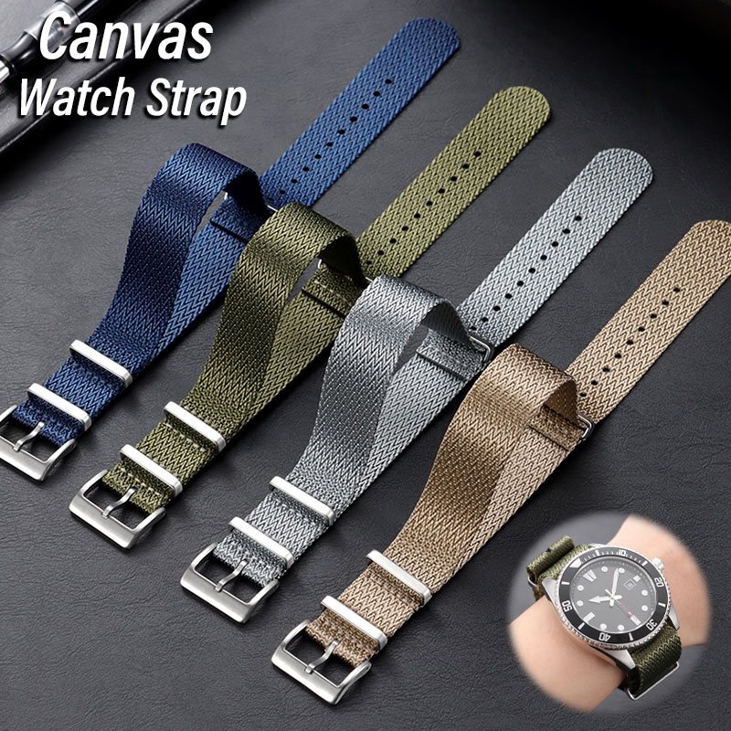Seiko Watches Smartwatch - Canvas Nylon Watch Band 18mm 20mm