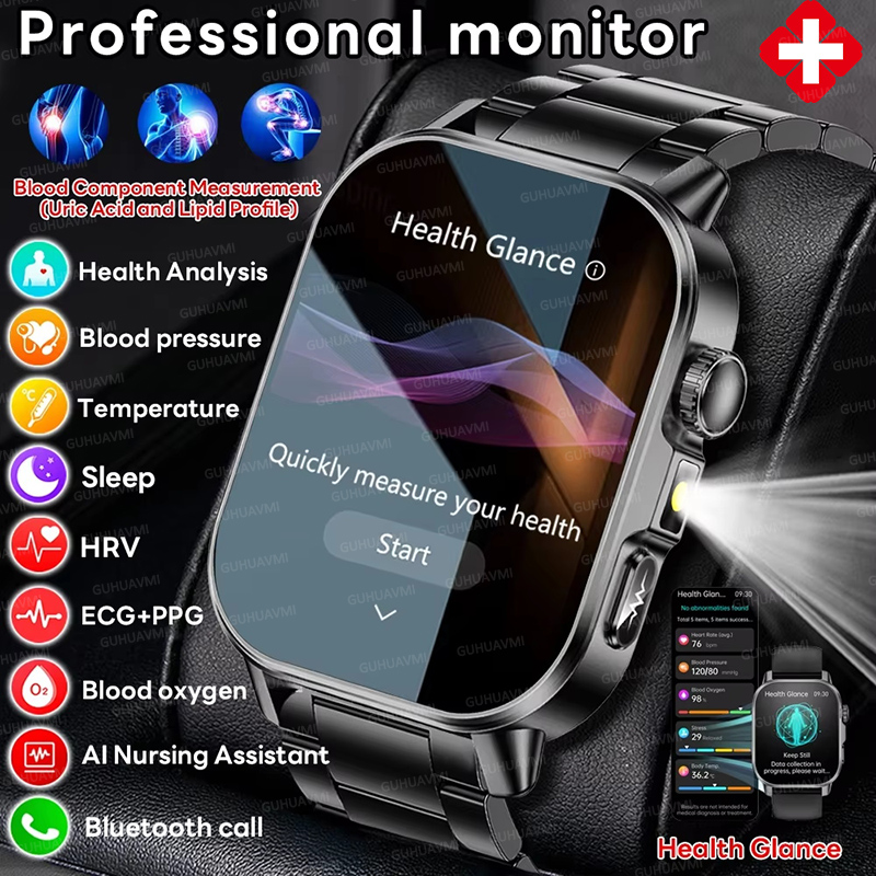 Smartwatch Health Watches For Men - Nursing Grade New ECG+PPG Three High