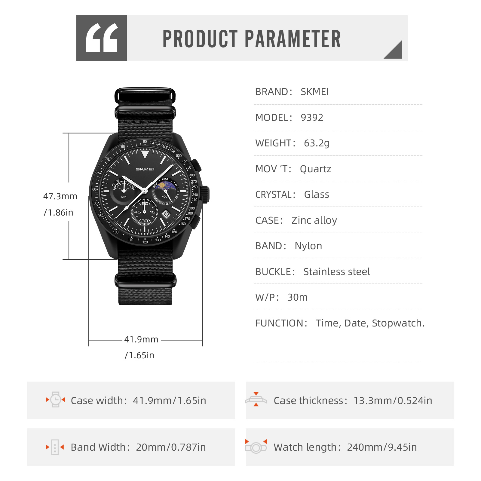 SKMEI 9392 Men Quartz Watch Fa - đánh giá và giá Smartwatch Casual Watches For Men
