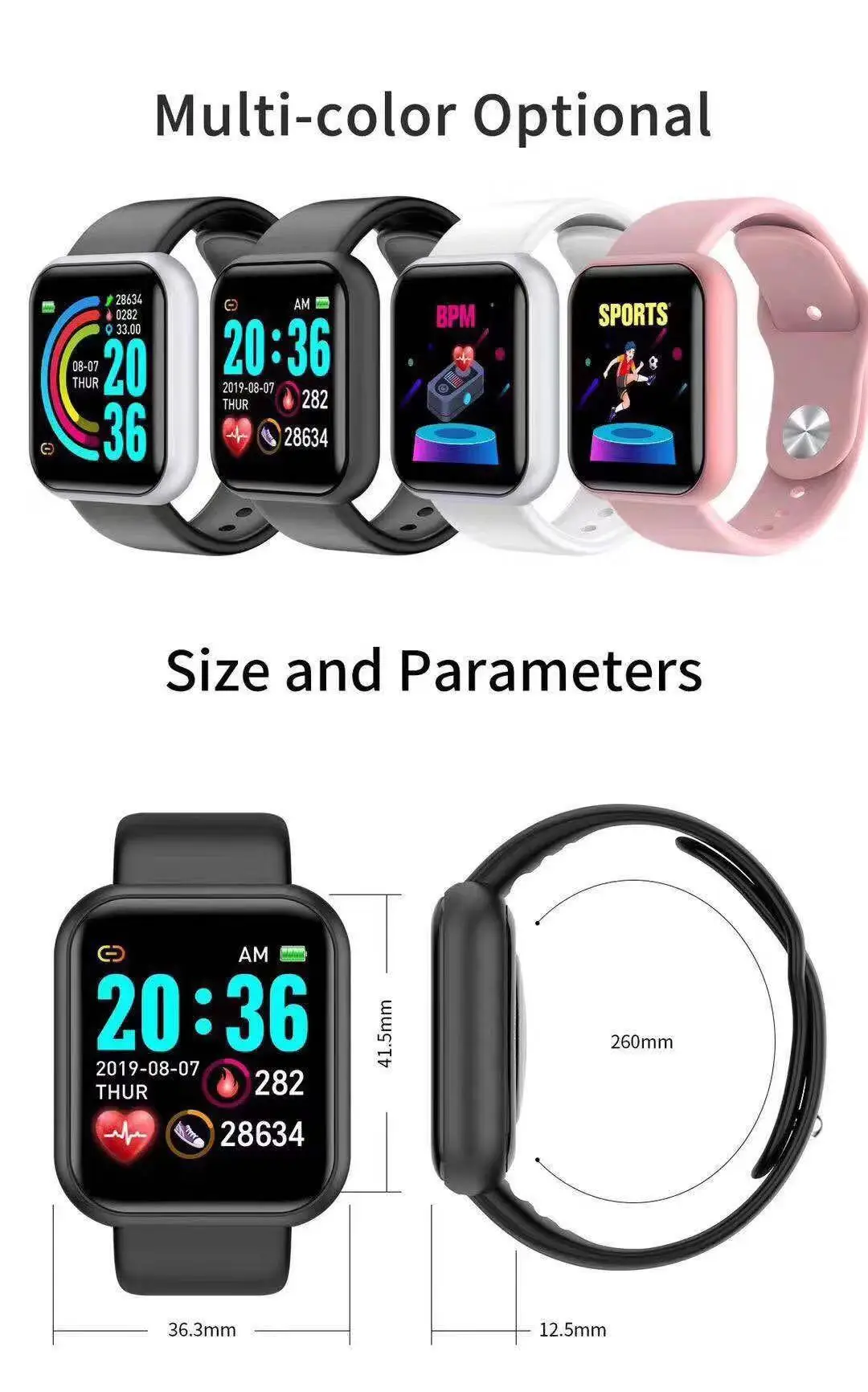 D20 Pro Smart Watch Men Y68 Sm - đánh giá và giá Smartwatch Casual Watches For Men