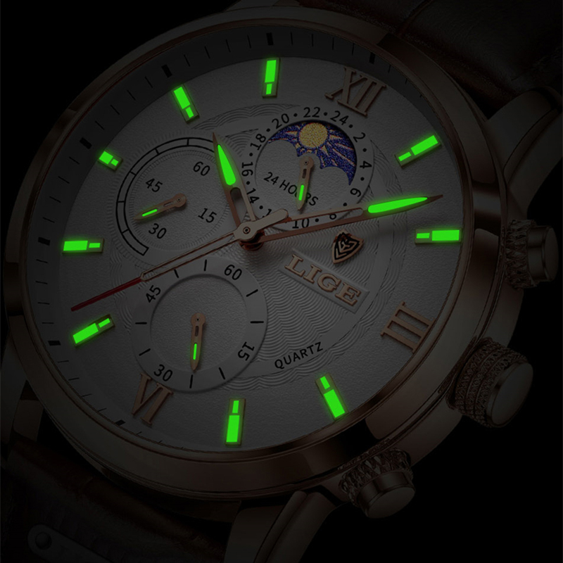 LIGE Fashion Men Watch Casual  - đánh giá và giá Smartwatch Watches Brands For Men