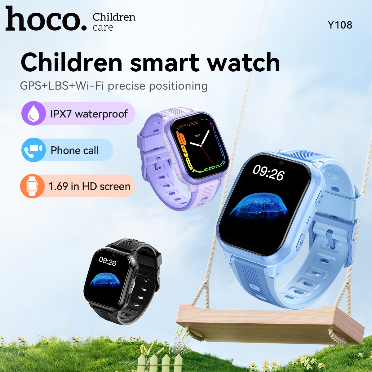 HOCO Y108 1.69inch HD LCD Curv - đánh giá và giá Smartwatch Watches For Kids With Gps